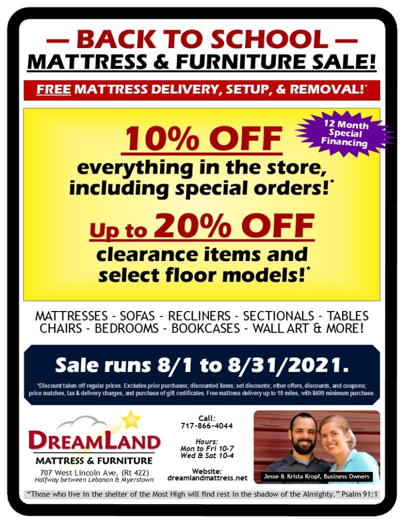 Dreamland Mattress & Furniture Mattress Store in Myerstown, PA