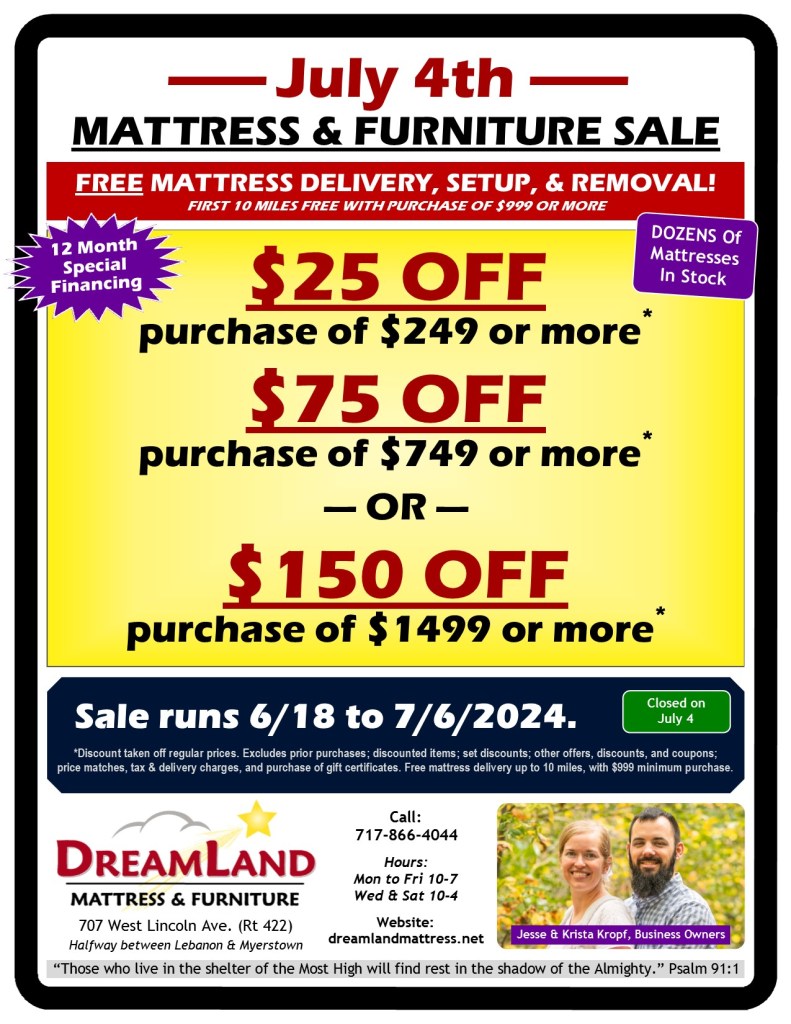 Dreamland Mattress & Furniture Mattress Store in Myerstown, PA